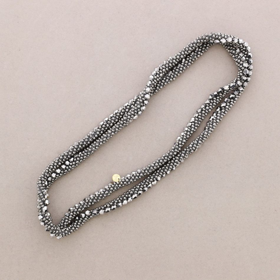 LONG NECKLACE WITH FACETED CRYSTALS