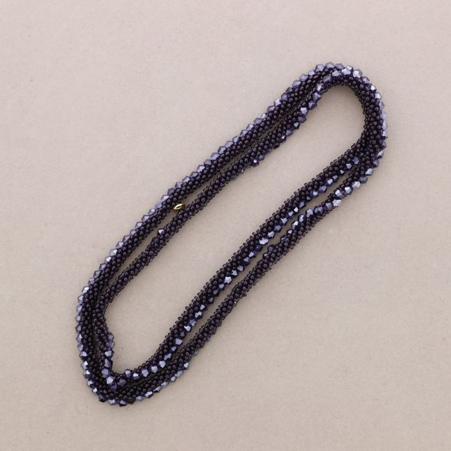 LONG NECKLACE WITH FACETED CRYSTALS