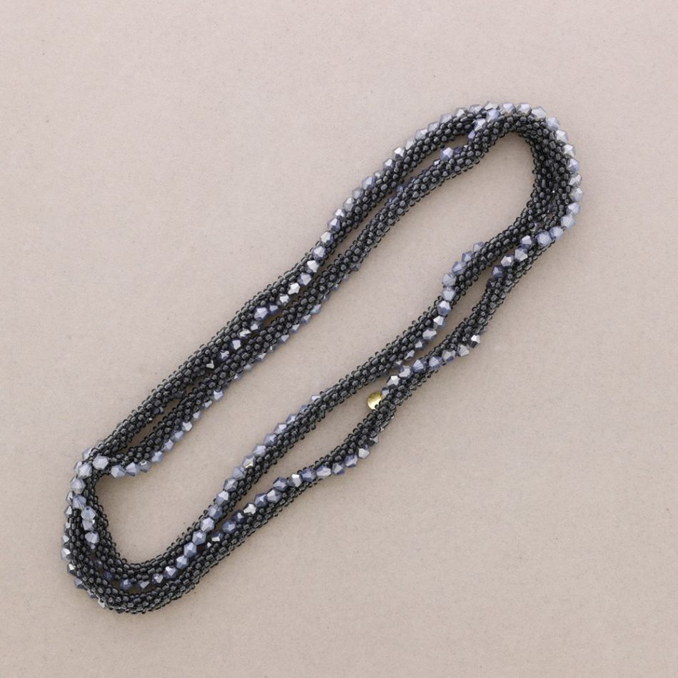 LONG NECKLACE WITH FACETED CRYSTALS