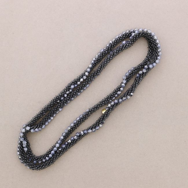 LONG NECKLACE WITH FACETED CRYSTALS
