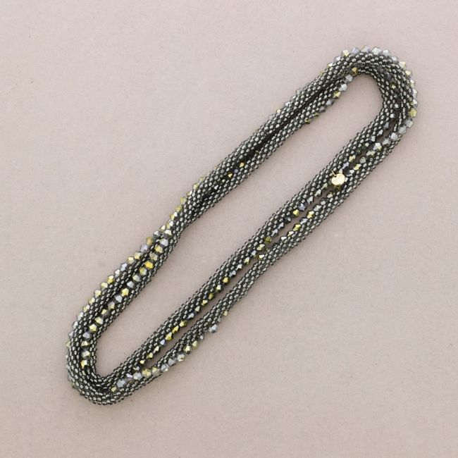 LONG NECKLACE WITH FACETED CRYSTALS
