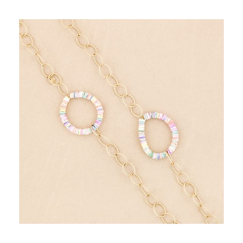 LONG NECKLACE WITH NACRE RING LINKS