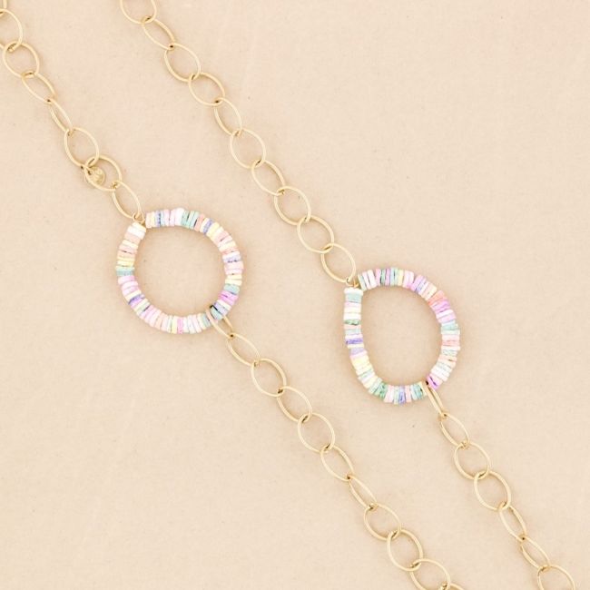 LONG NECKLACE WITH NACRE RING LINKS