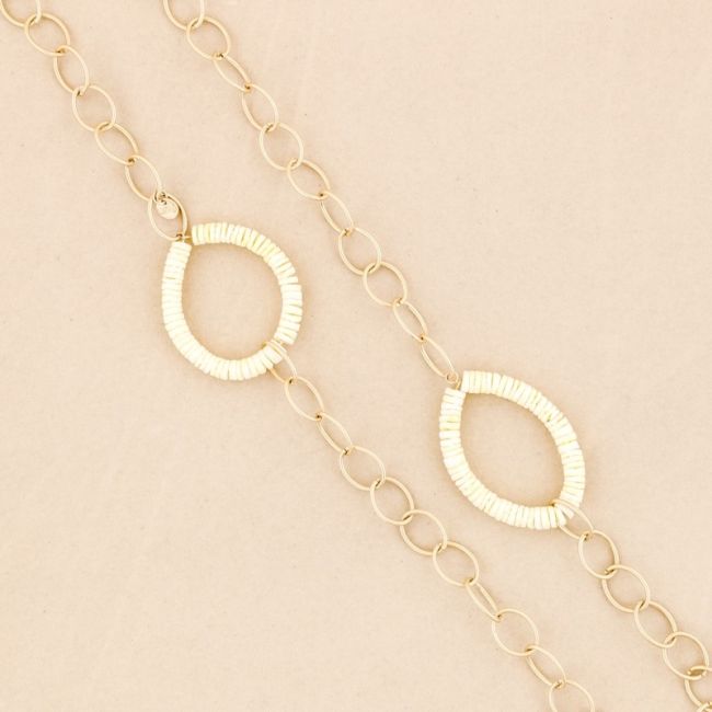 COLLAR LARGO ESLABONES ANILLA NÁCAR