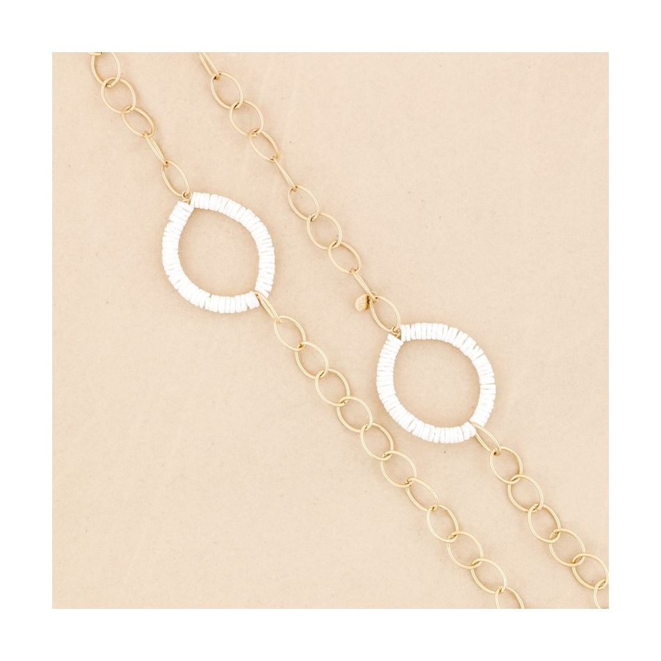 LONG NECKLACE WITH NACRE RING LINKS