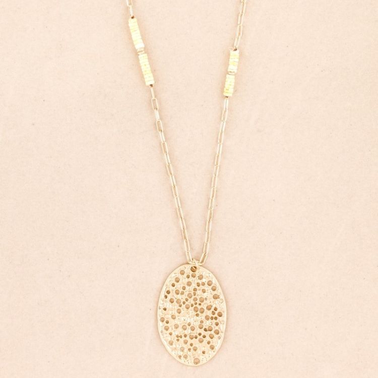 COLLAR LARGO COLGANTE MEDALLA OVALADA 2