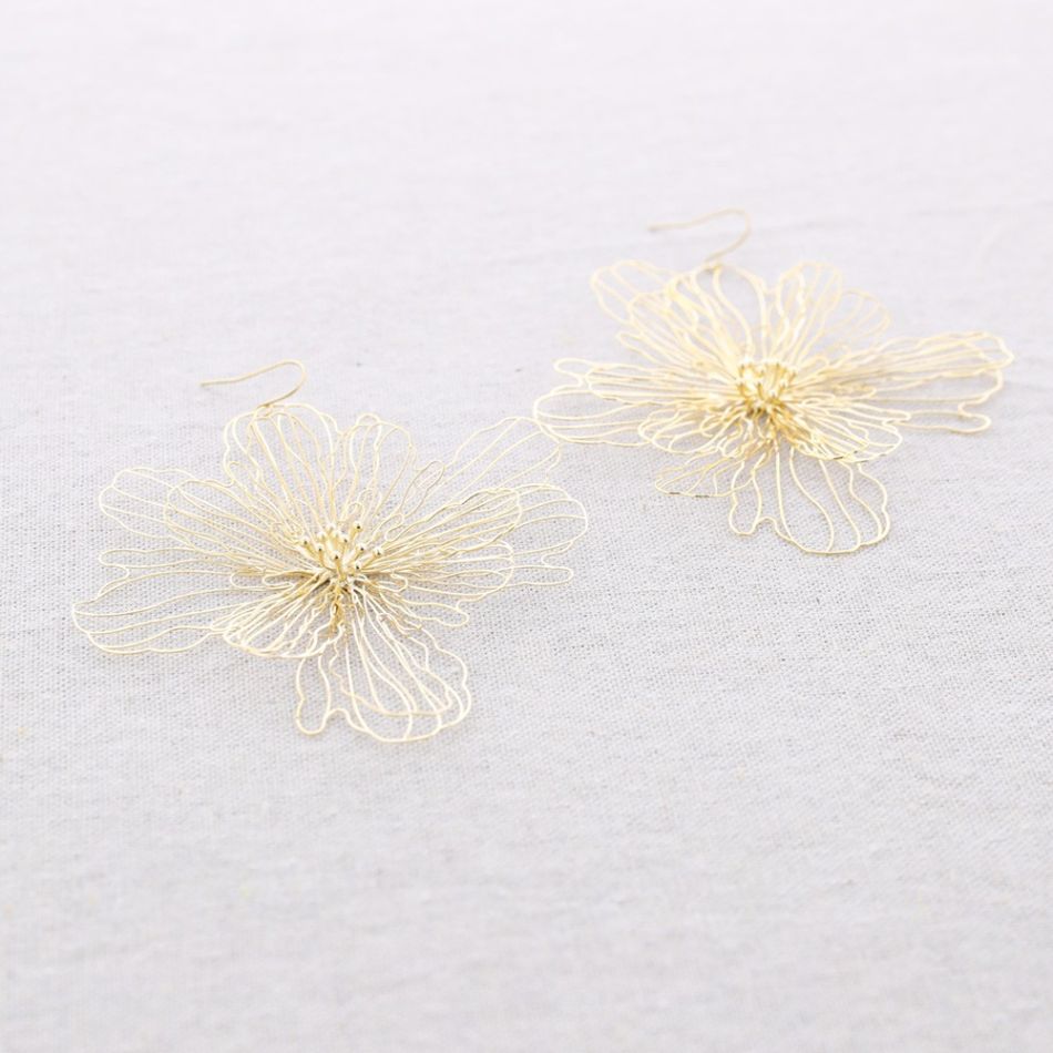 PENDIENTES ACERO FLOR FILIGRANA