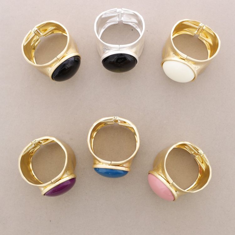 PULSERA ANCHA METAL RESINA 2