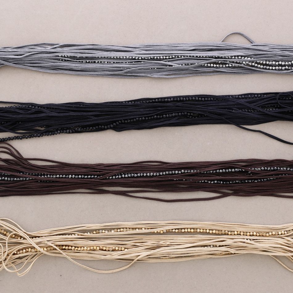 COLLAR TIRAS CORDONES CRISTALES