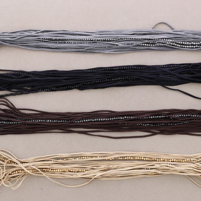 COLLAR TIRAS CORDONES CRISTALES