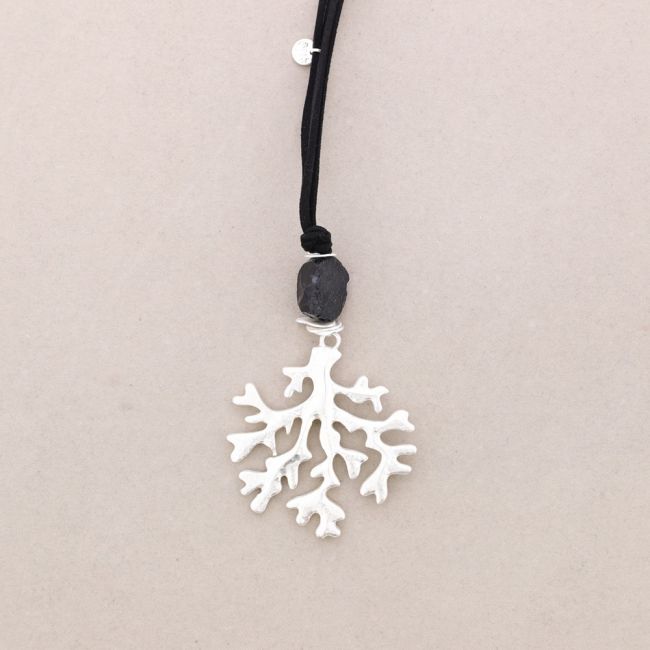 COLLAR LARGO COLGANTE CORAL METAL