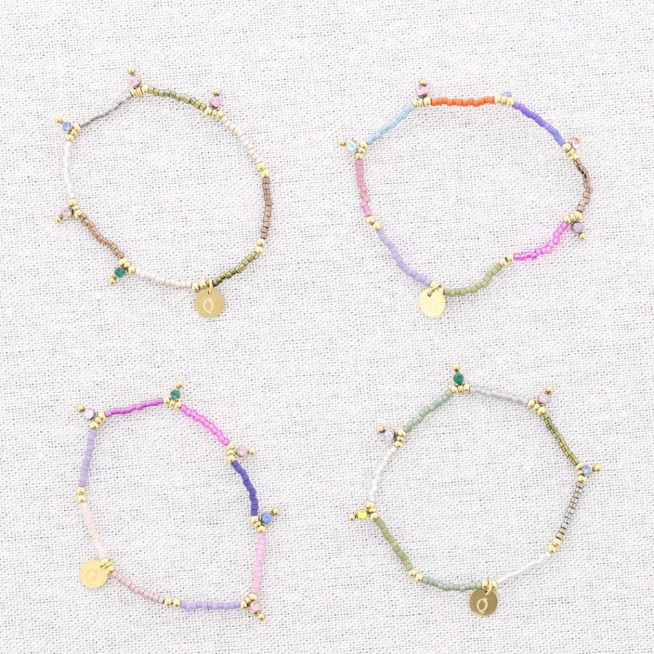 PULSERA ELÁSTICA CUENTAS ACERO MIYUKI