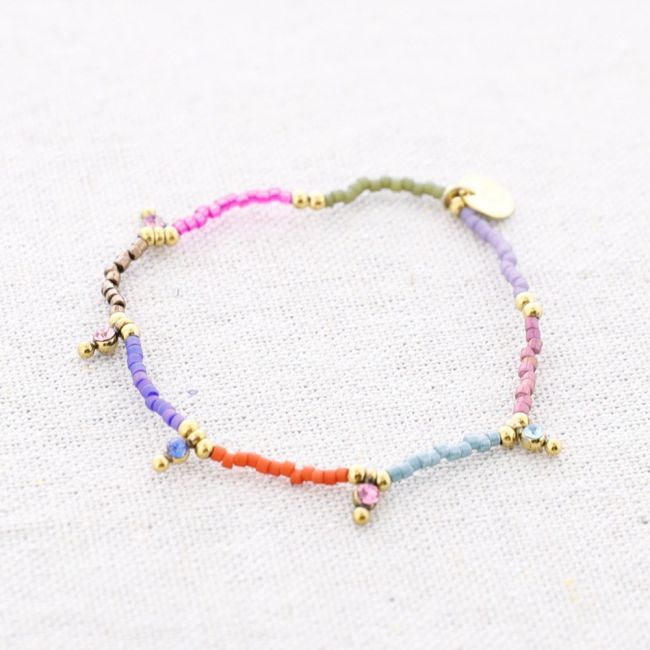 PULSERA ELÁSTICA CUENTAS ACERO MIYUKI