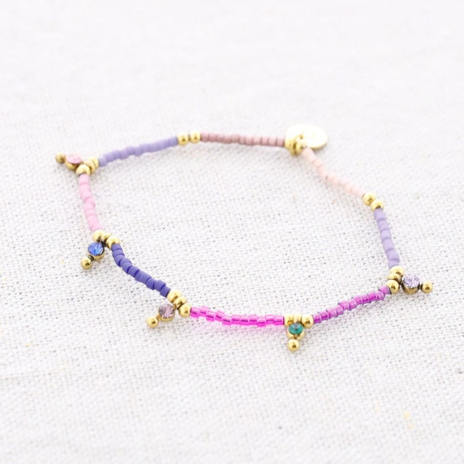 PULSERA ELÁSTICA CUENTAS ACERO MIYUKI