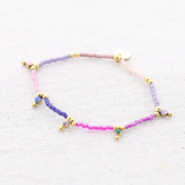 PULSERA ELÁSTICA CUENTAS ACERO MIYUKI