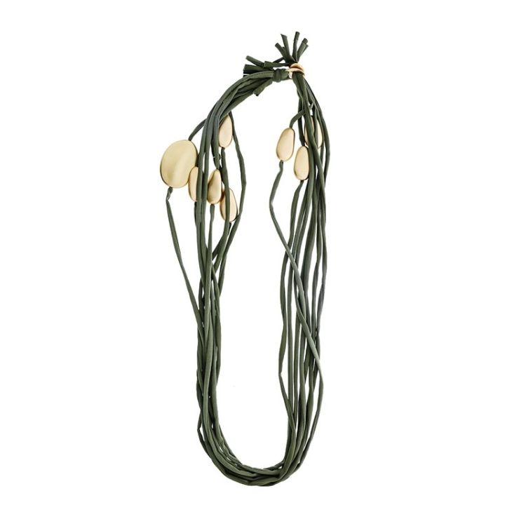 LONG TUBE NECKLACE WITH IMITATION METAL BEADS 2