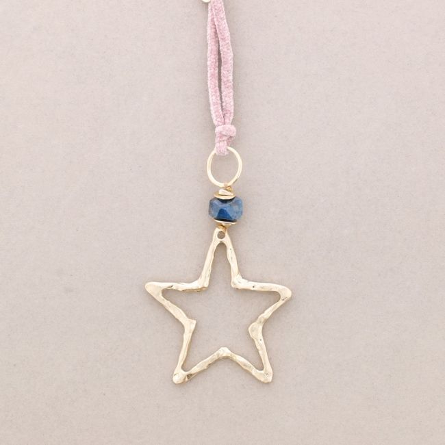 COLLAR LARGO CHENILLA COLGANTE ESTRELLA METAL