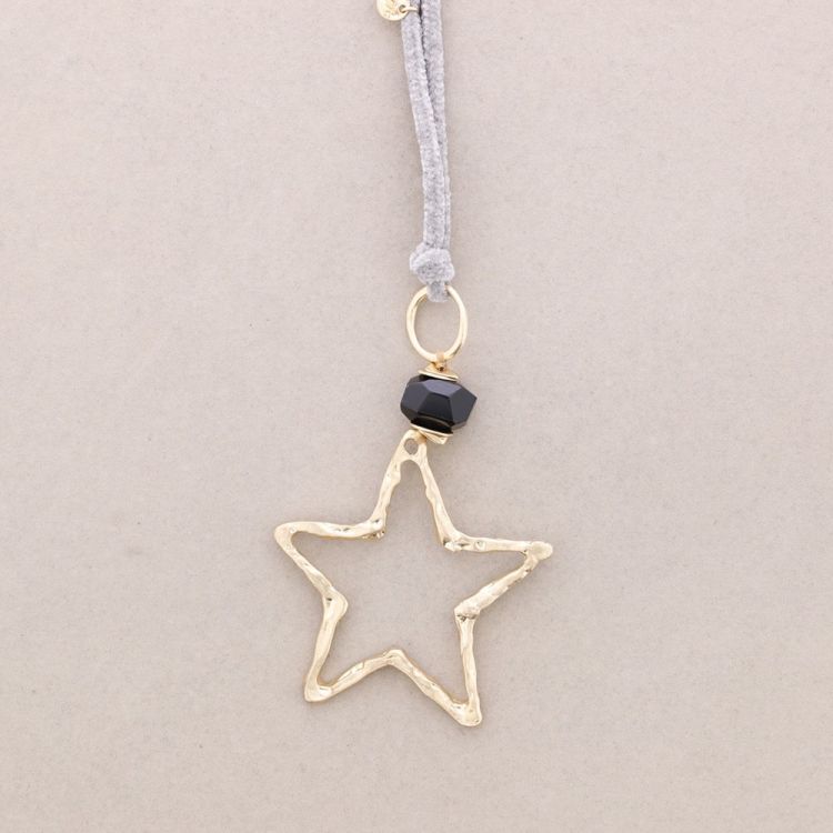 COLLAR LARGO CHENILLA COLGANTE ESTRELLA METAL 2