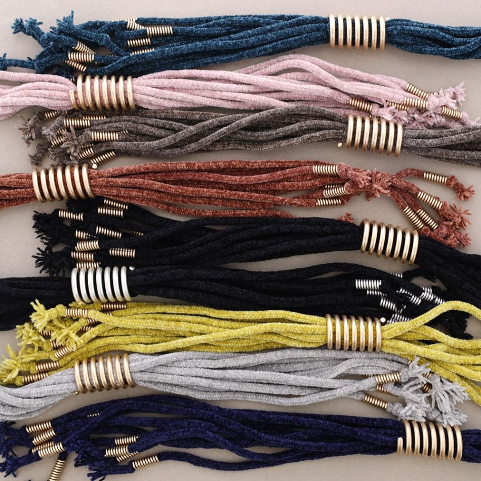 COLLAR LARGO CHENILLA TUBITOS ESPIRAL