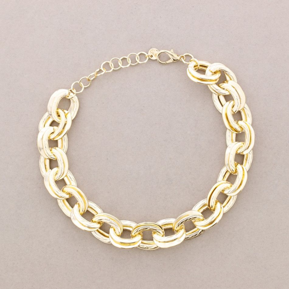 DOUBLE METAL LINKS NECKLACE
