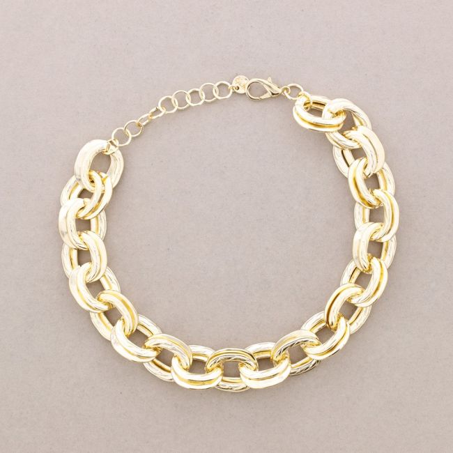 DOUBLE METAL LINKS NECKLACE