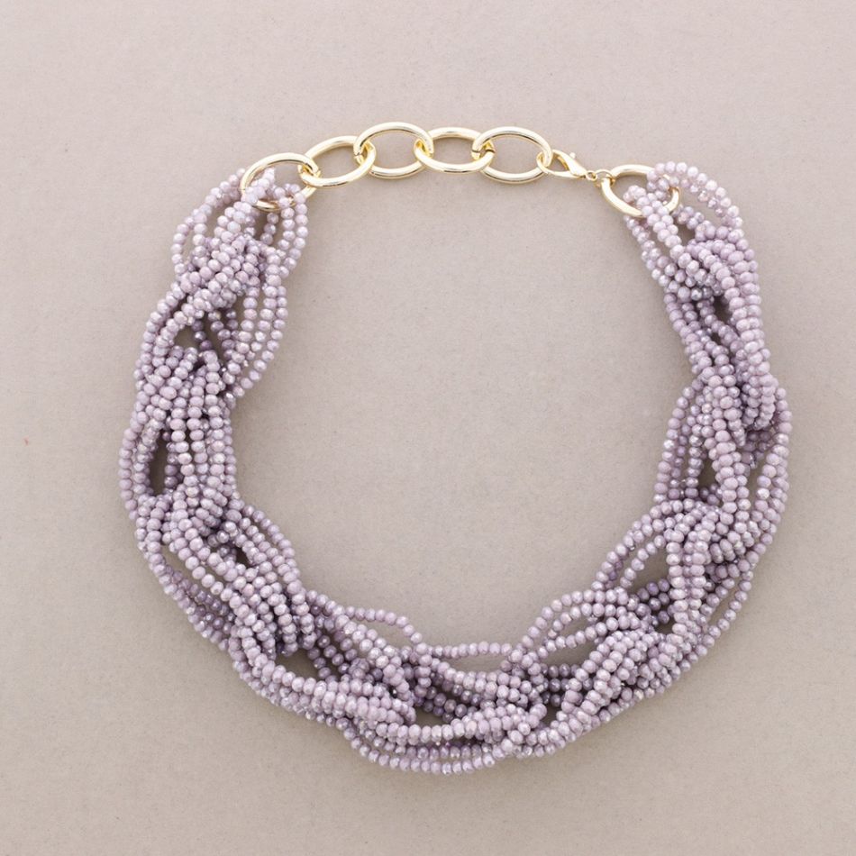 FACETED CRYSTAL BEADED NECKLACE