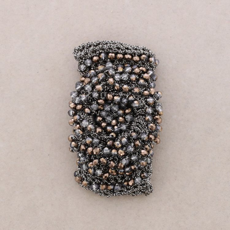 PULSERA TEJIDA CRISTALES FACETADOS