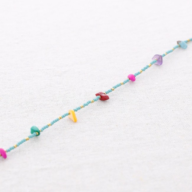 STEEL MIYUKI STONES ANKLET