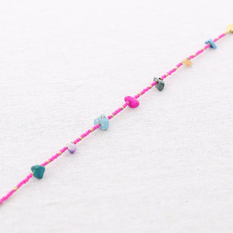STEEL MIYUKI STONES ANKLET