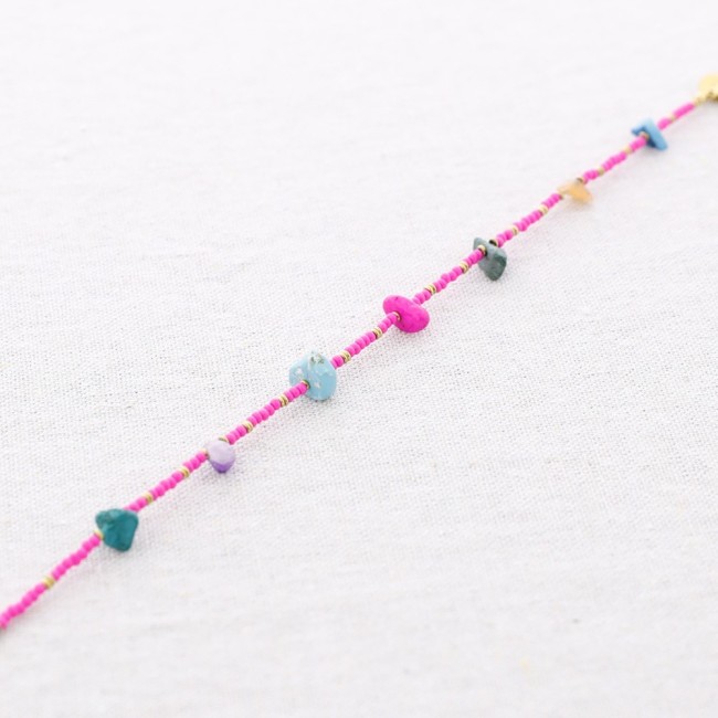 STEEL MIYUKI STONES ANKLET