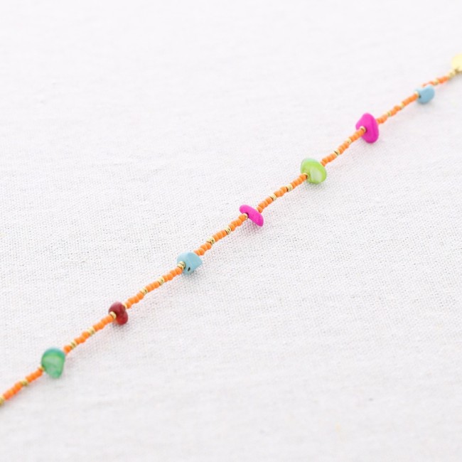 STEEL MIYUKI STONES ANKLET