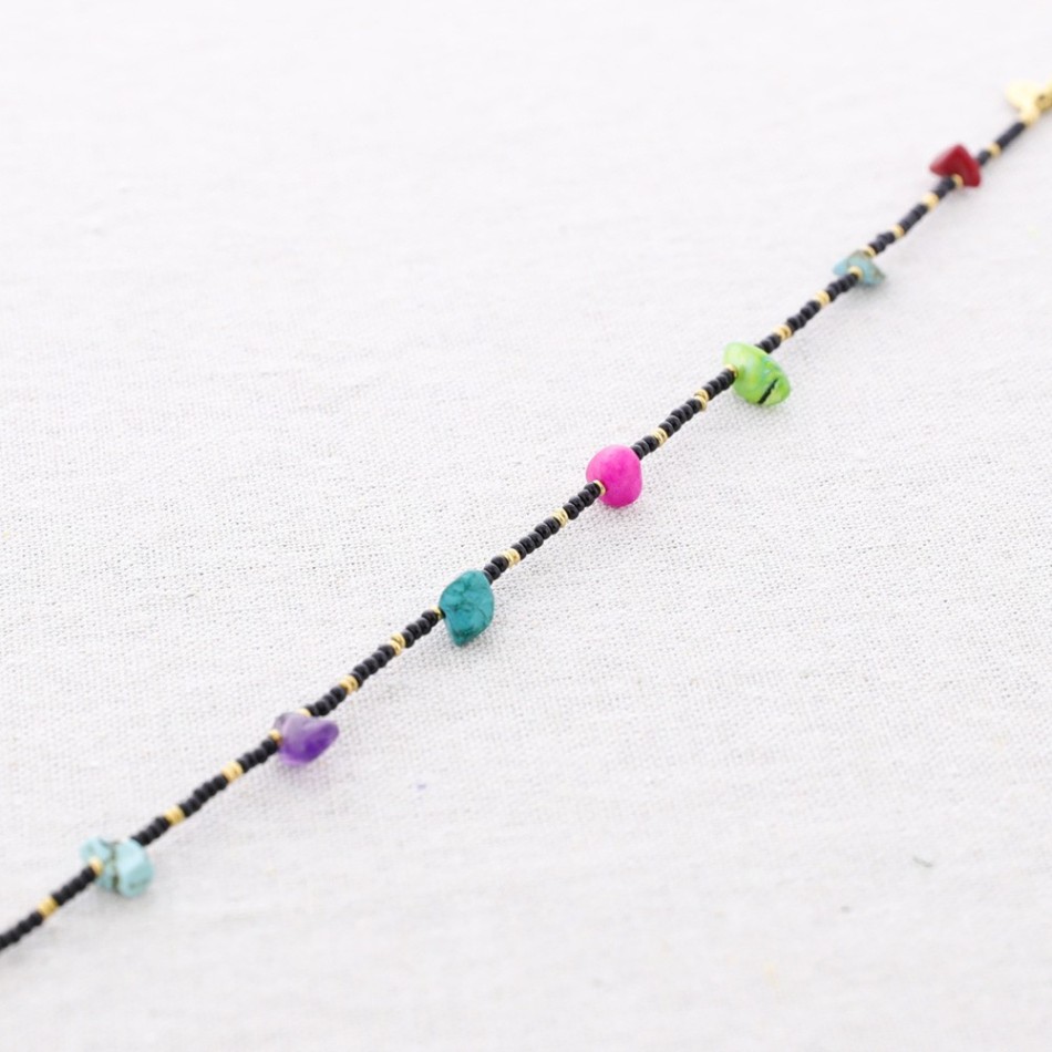 STEEL MIYUKI STONES ANKLET