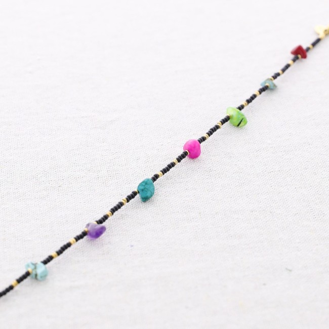 STEEL MIYUKI STONES ANKLET