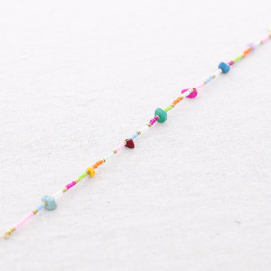 STEEL MIYUKI STONES ANKLET