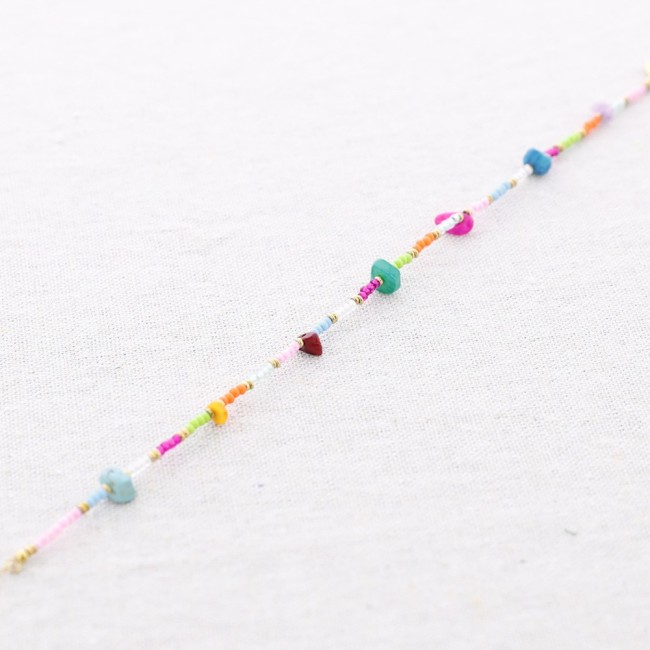 STEEL MIYUKI STONES ANKLET