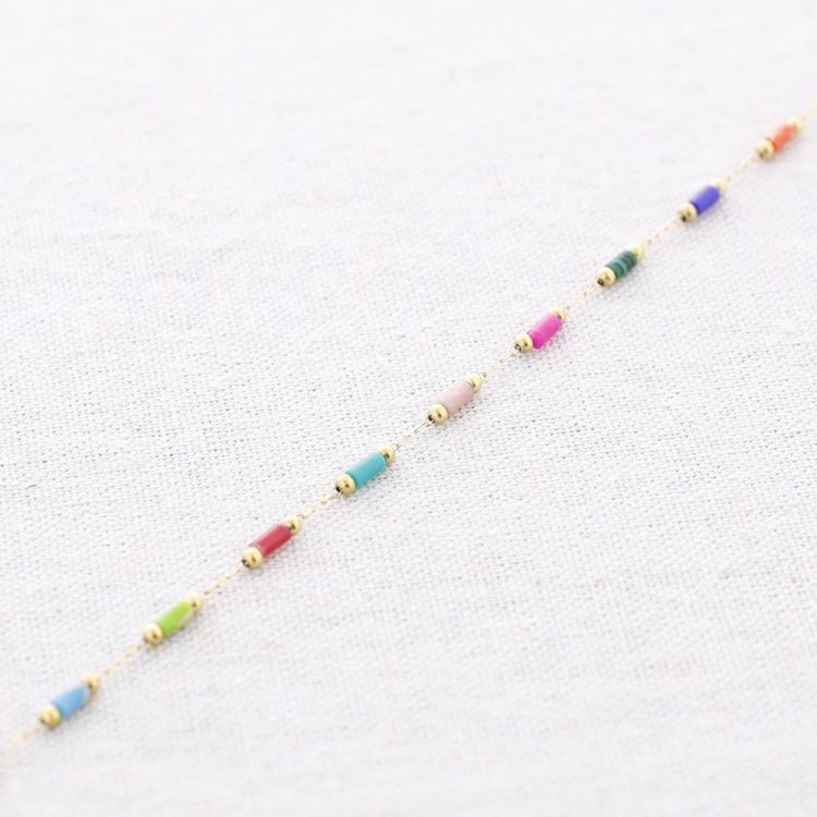 STEEL ANKLET WITH TUBES BEADS