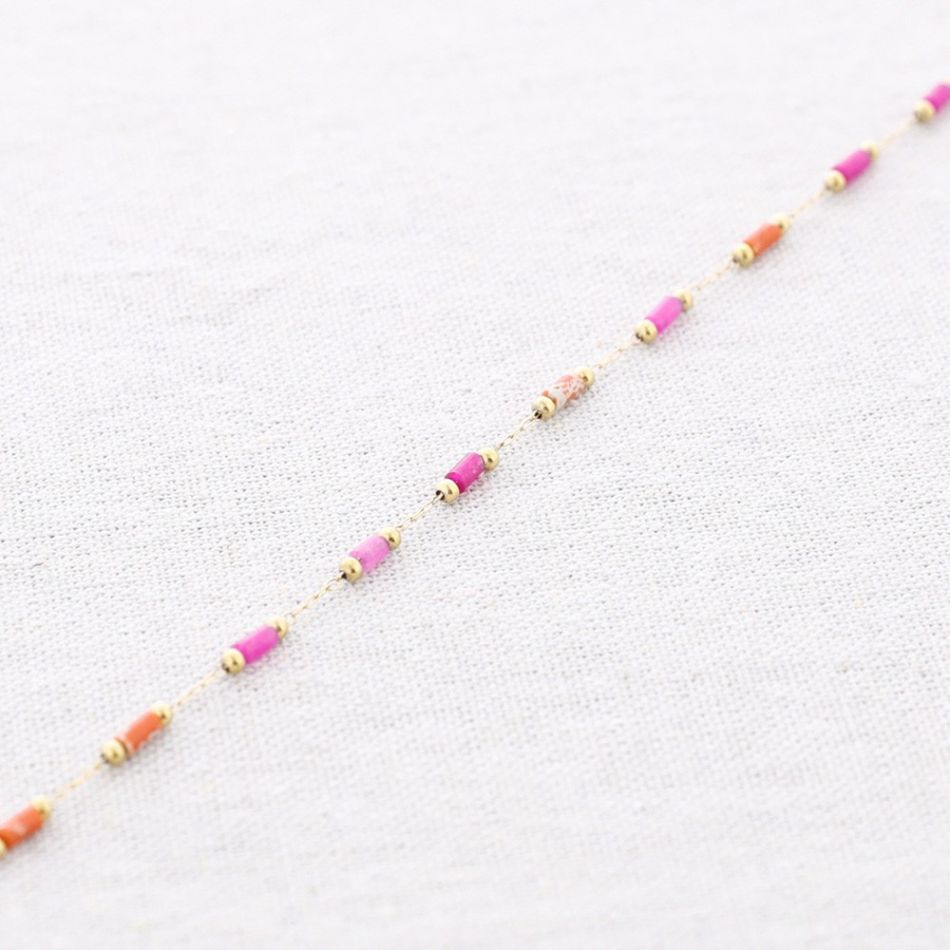 STEEL ANKLET WITH TUBES BEADS