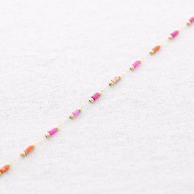 STEEL ANKLET WITH TUBES BEADS