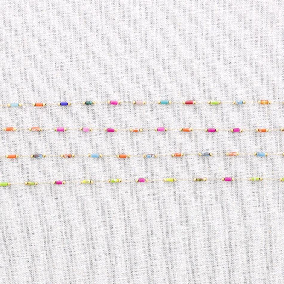STEEL ANKLET WITH TUBES BEADS