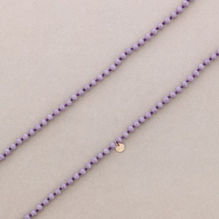 LONG NECKLACE WITH FACETED CRYSTAL BALL KNOTS 1.2M*8MM
