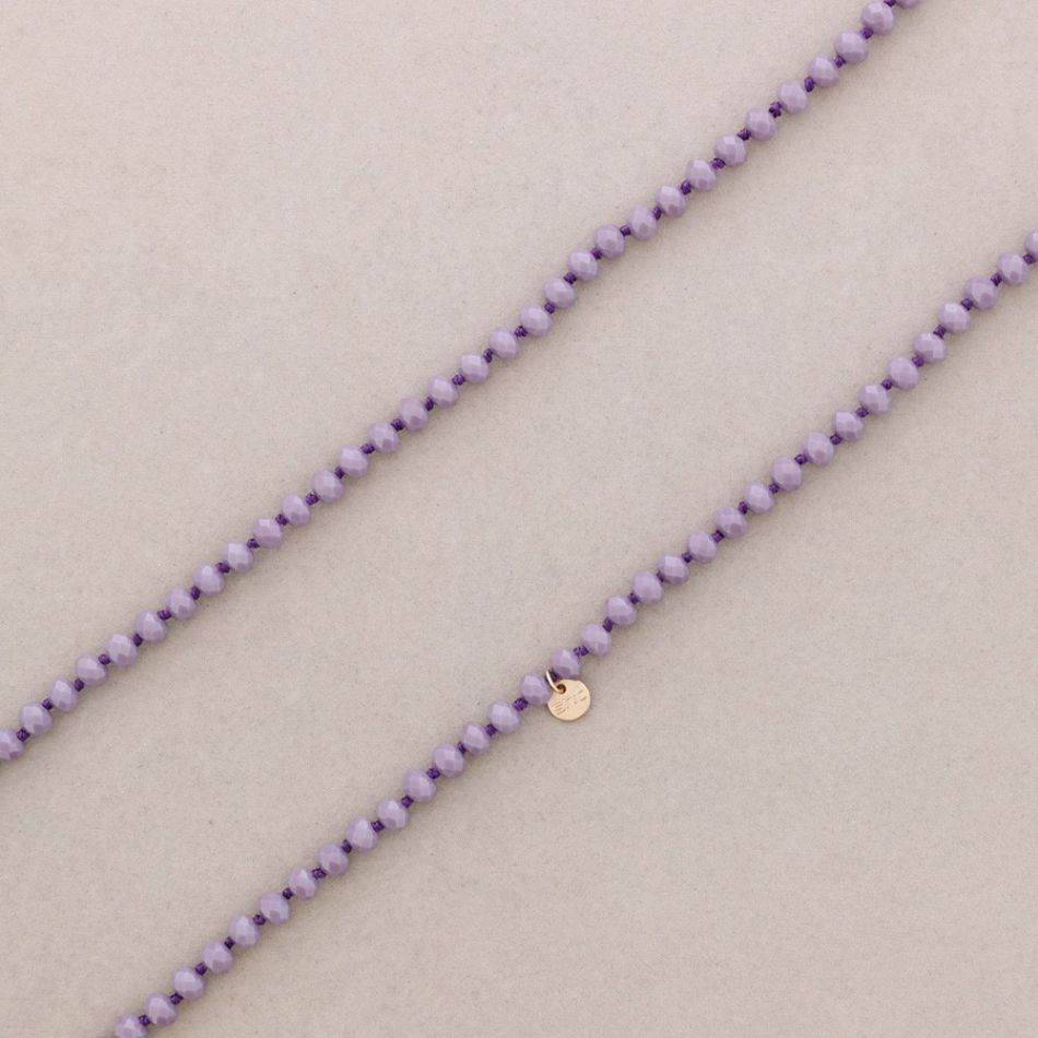 LONG NECKLACE WITH FACETED CRYSTAL BALL KNOTS 1.2M*8MM