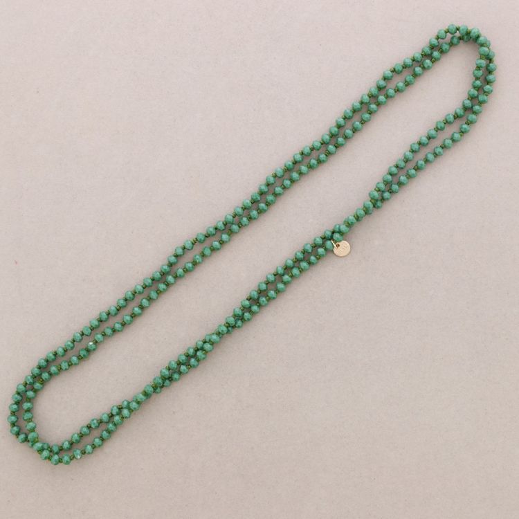 LONG NECKLACE WITH FACETED CRYSTAL BALL KNOTS 1.5M*6MM