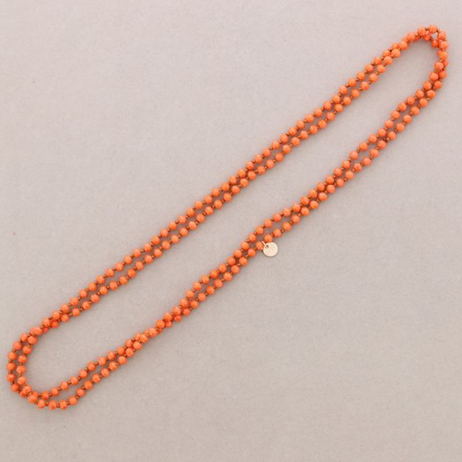 LONG NECKLACE WITH FACETED CRYSTAL BALL KNOTS 1.5M*6MM