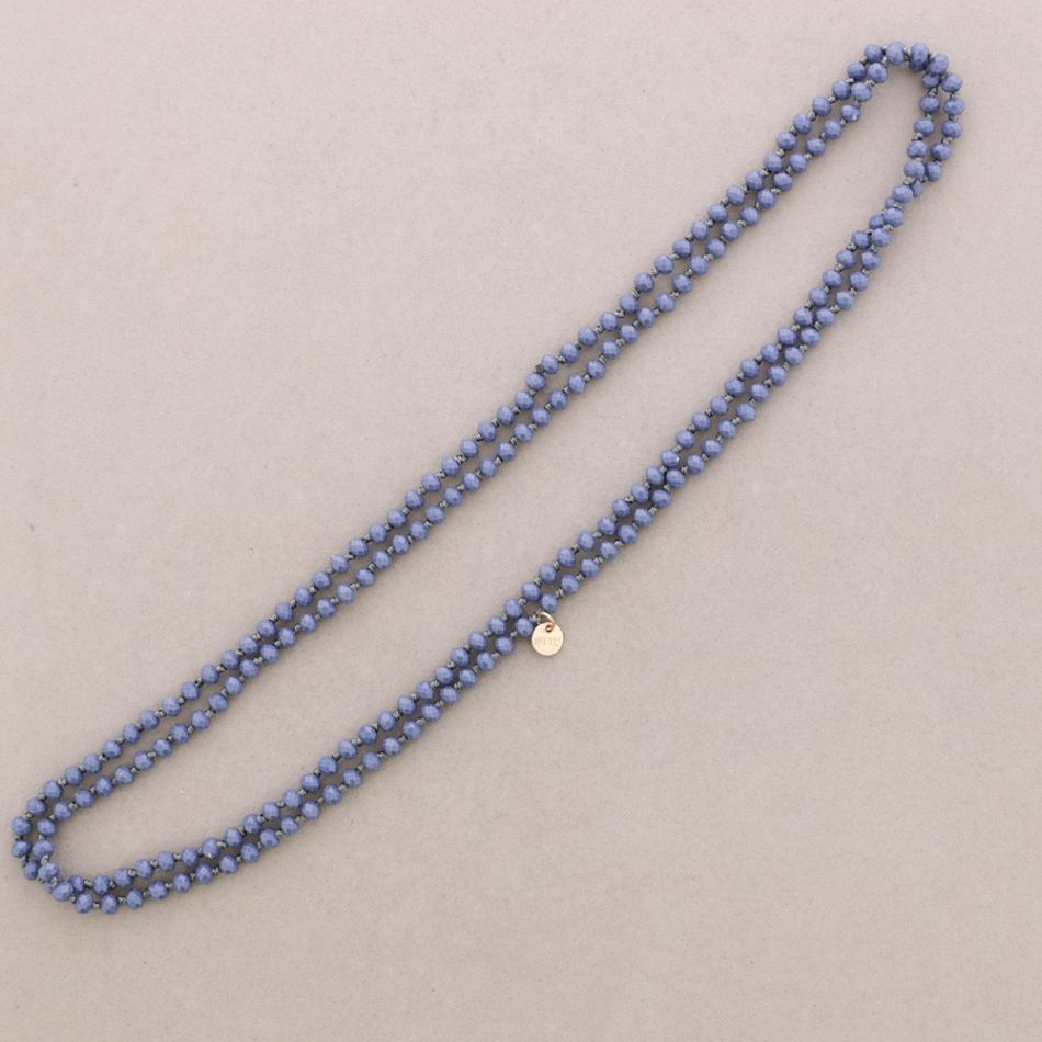 LONG NECKLACE WITH FACETED CRYSTAL BALL KNOTS 1.5M*6MM