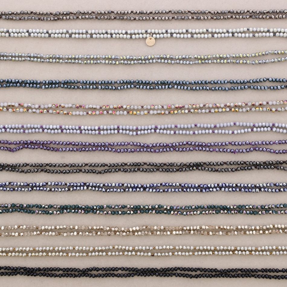 LONG NECKLACE KNOTS FACETED CRYSTAL BALLS 1,5M*4MM