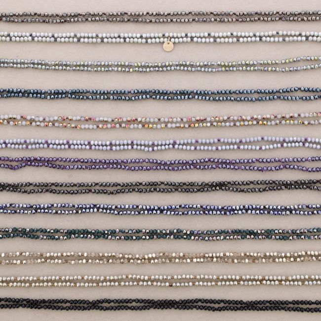 LONG NECKLACE KNOTS FACETED CRYSTAL BALLS 1,5M*4MM