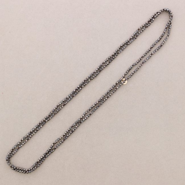 LONG NECKLACE KNOTS FACETED CRYSTAL BALLS 1,5M*4MM