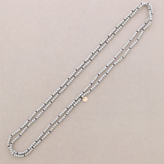 COLLAR LARGO NUDOS BOLAS CRISTALES FACETADOS 1,5M*4MM