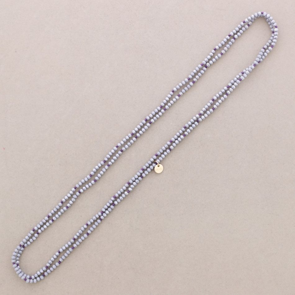 LONG NECKLACE KNOTS FACETED CRYSTAL BALLS 1,5M*4MM
