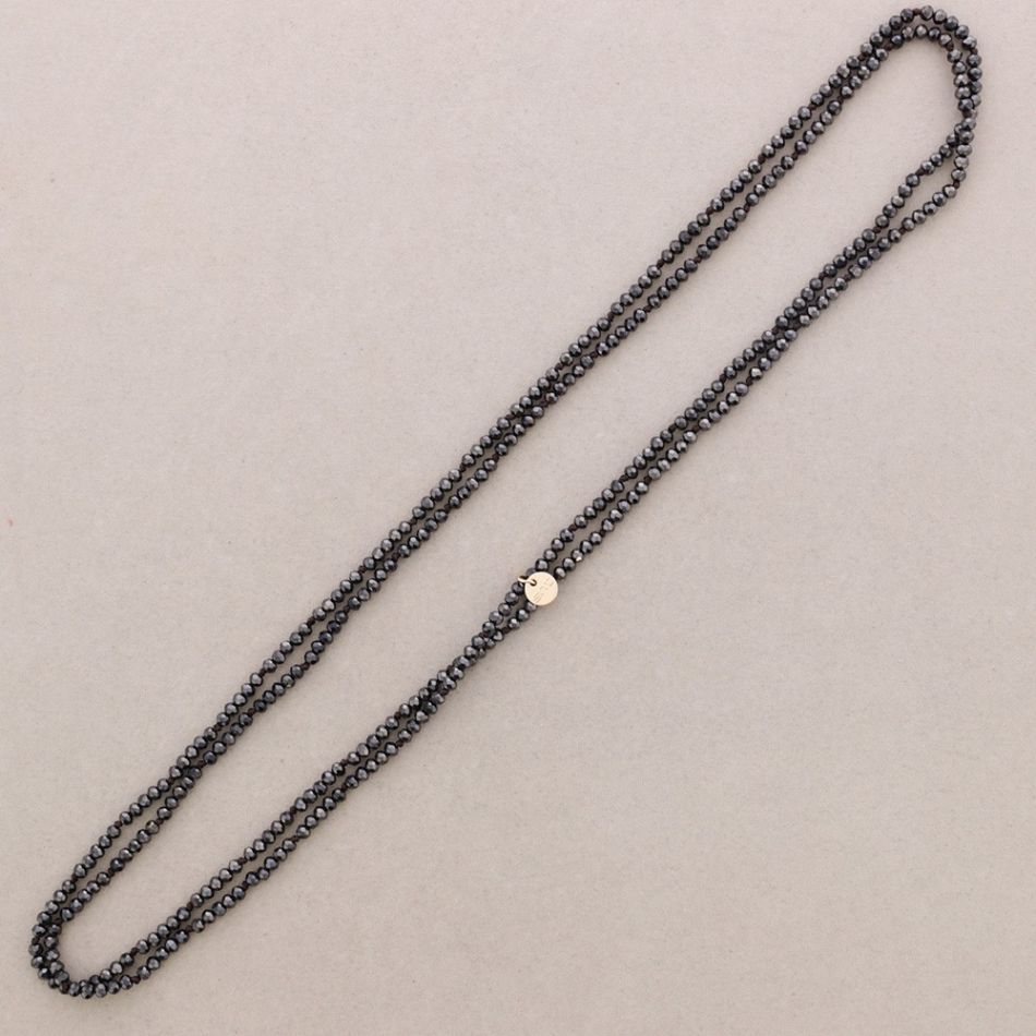 LONG NECKLACE KNOTS FACETED CRYSTAL BALLS 1,5M*4MM